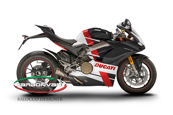 Carbonvani - Ducati Panigale V4 / S / Speciale "JENA" Design Carbon Fiber Full Fairing Kit - ROAD VERSION (8 pieces) Carbonvani - Ducati Panigale V4 / S / Speciale "JENA" Design Carbon Fiber Full Fairing Kit - ROAD VERSION (8 pieces)
